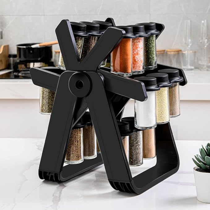 𝘿𝙆 𝙨𝙩𝙤𝙧𝙚™ 18 Jar Rotating Spice Jar – طقم بهارات دوار 18 برطمان