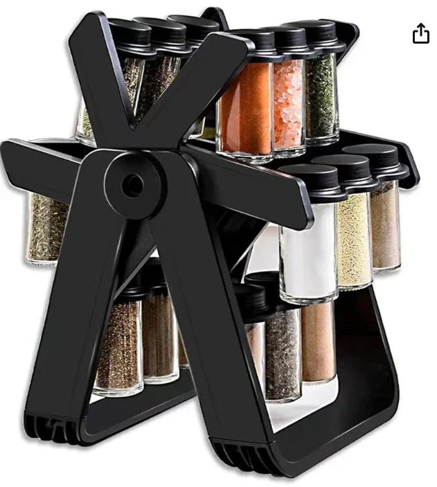 𝘿𝙆 𝙨𝙩𝙤𝙧𝙚™ 18 Jar Rotating Spice Jar – طقم بهارات دوار 18 برطمان