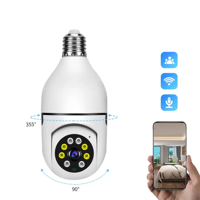 𝘿𝙆 𝙨𝙩𝙤𝙧𝙚™ Night Vision Wireless Bulb Camera | كاميرا مصباح لاسلكية برؤية ليلية – حماية 360° مخفية في وضح النهار