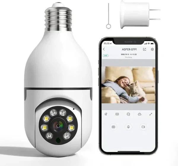 𝘿𝙆 𝙨𝙩𝙤𝙧𝙚™ Night Vision Wireless Bulb Camera | كاميرا مصباح لاسلكية برؤية ليلية – حماية 360° مخفية في وضح النهار